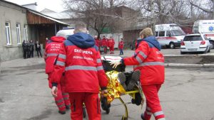 У Слов’янську на базі станції швидкої медичної допомоги пройшли протипожежні тренування. Фото