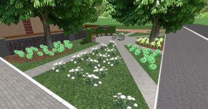 Как будет выглядеть вторая клумба возле библиотеки в Славянске