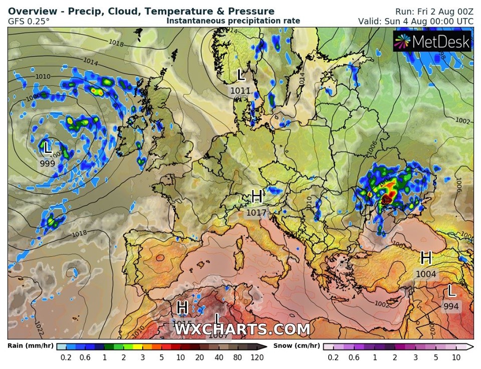 Когда ждать ливней с грозами
