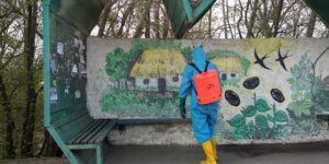 В Славянске дезинфицировали 61 остановку общественного транспорта