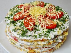 Рецепт дня:  Вкусный кабачковый торт с помидорами
