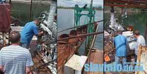 На Славкурорте оживили дизельный насос на грязе черпалке. Видео