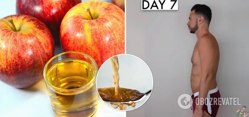 Яблочный уксус для похудения: мужчина испытал на себе и показал впечатляющий результат. Фото