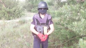 У Святогірську піротехніки вилучили гранату у лісовому масиві
