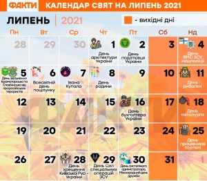 Праздники в июле 2021 в Украине (СПИСОК)