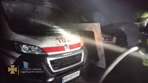 Рятувальники ліквідували пожежу у будівлі гаражу швидкої медичної допомоги в м. Краматорську