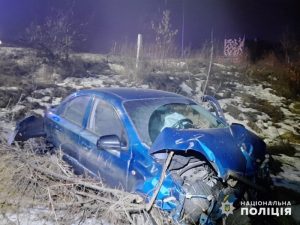 Ночью вблизи Славянска легковое авто влетело в лесовоз (фото)