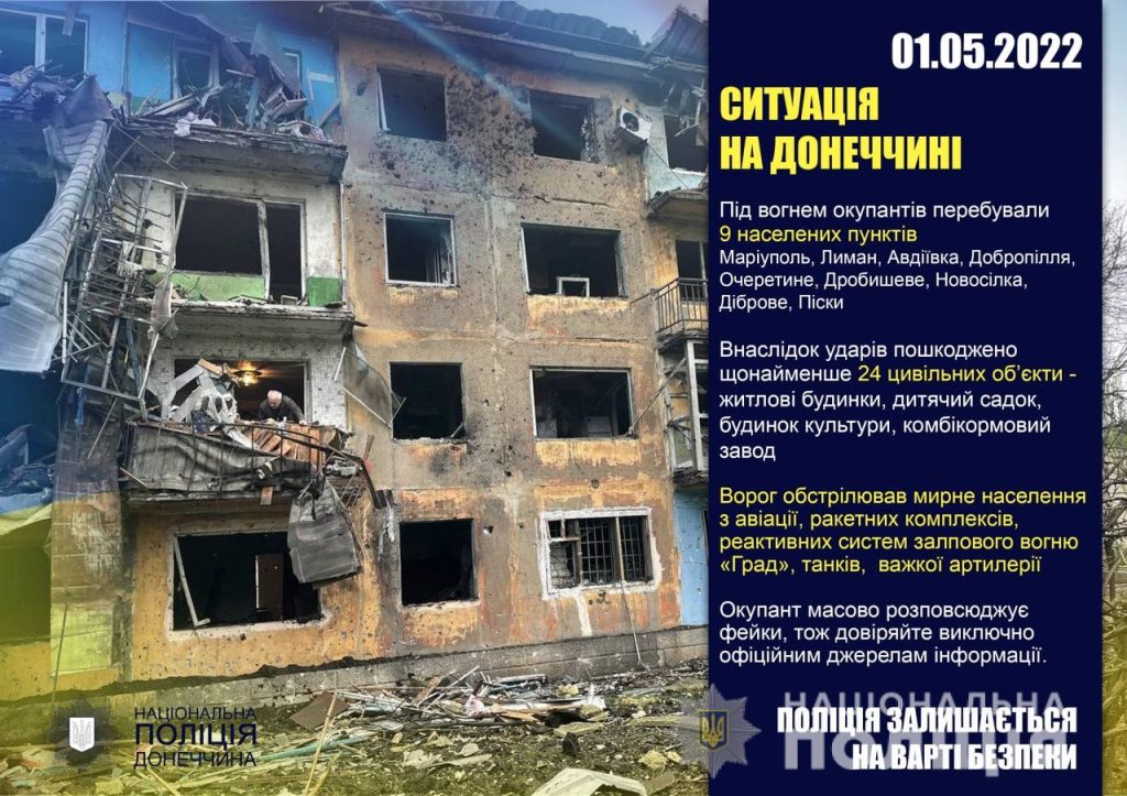 На Донеччині за добу поліція задокументувала 14 російських обстрілів: серед постраждалих 4 дітей