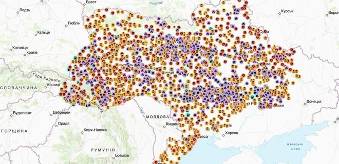 Онлайн-карта с “Пунктами несокрушимости”