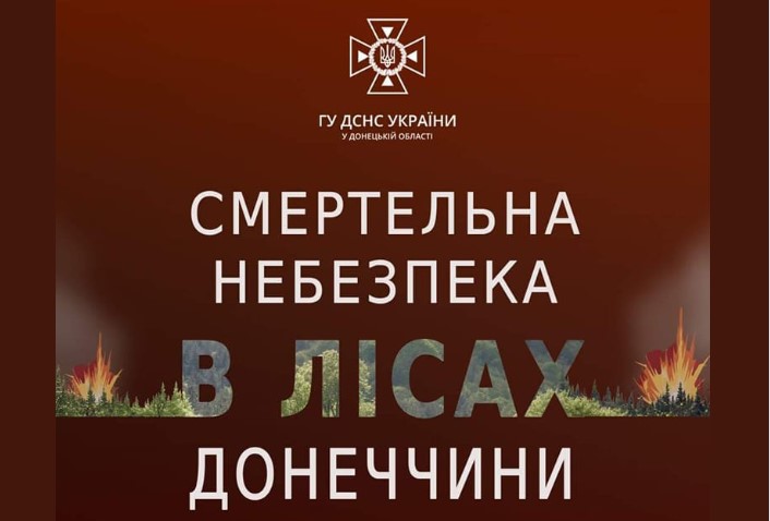 Головне управління ДСНС України у Донецькій області нагадує про заборону відвідування лісів Донеччини
