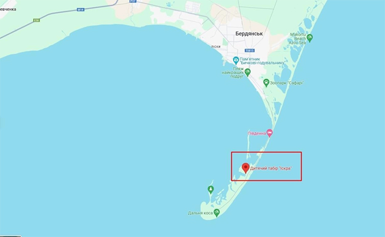 Окупанти вирішили створити на Бердянській косі воєнізований центр замість оздоровчого табору для дітей