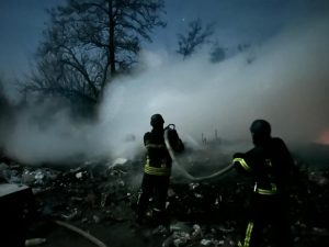 Внаслідок обстрілу міста Словʼянськ відбулась пожежа