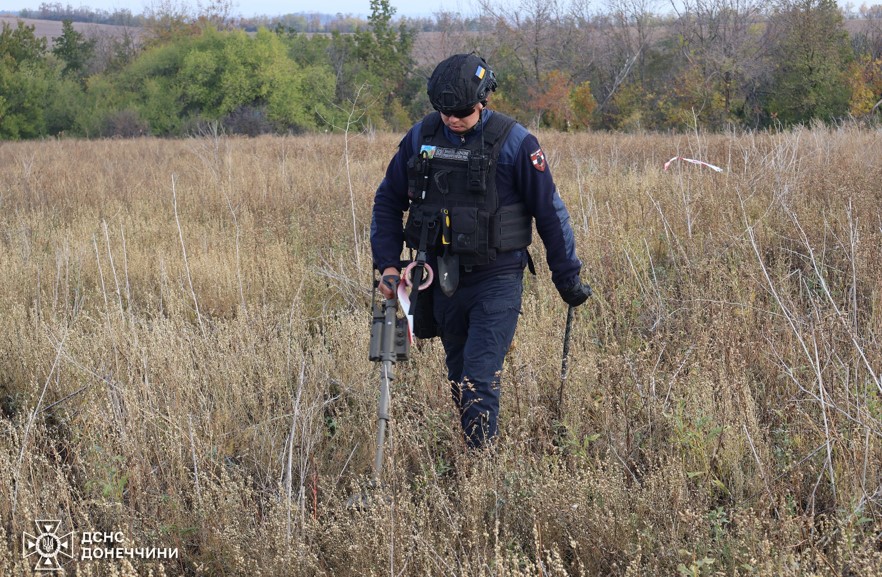 На Донеччині піротехніки ДСНС обстежують території сільськогосподарських угідь