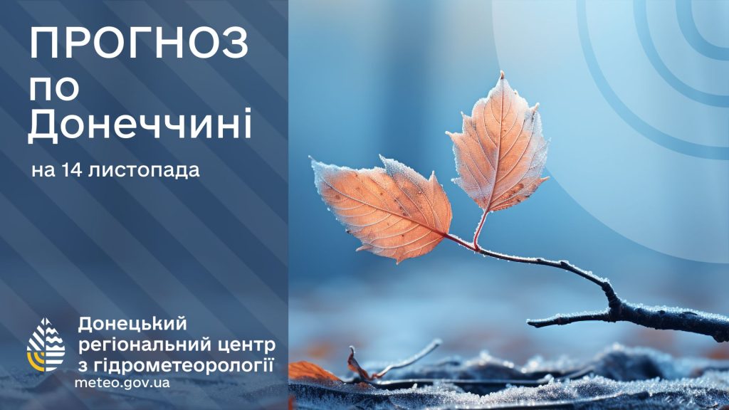 Прогноз погоди по Донецькій області 14 листопада