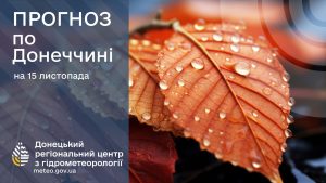 Прогноз погоди по Донецькій області 15 листопада