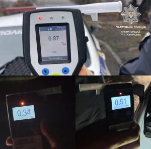 12 нетверезих водіїв всього за одну добу виявили на дорогах Краматорська та Слов’янська