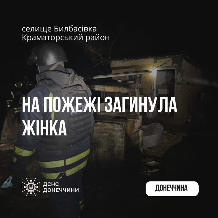 У селищі Билбасівка на пожежі загинула жінка