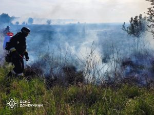 Рятувальники Донеччини знову гасять пожежі і просять людей бути обережними
