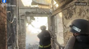 У Слов’янську вогнеборці ліквідували пожежу в адміністративній будівлі. Відео.