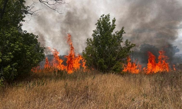 Понад 25 гектарів сухої рослинності знищено за вихідні у Краматорському районі