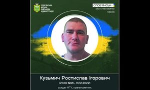 13 грудня 2022 року загинув Кузьмич Ростислав Ігорович
