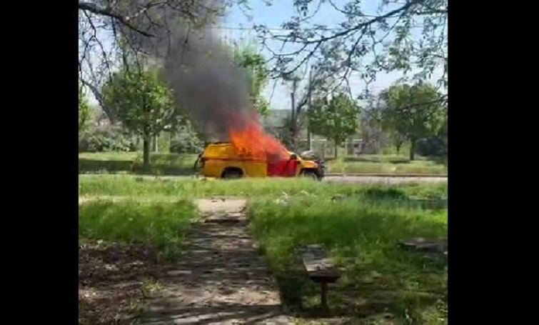 9 травня російський FPV-дрон РФ знищив автомобіль газовиків у Дружківці