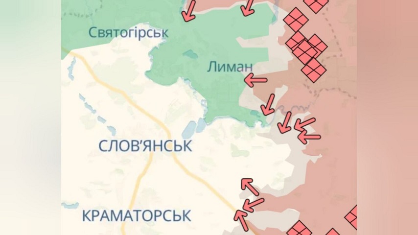 Російські війська намагаються вийти на Райгородок, Слов’янськ та Краматорськ, знищуючи логістику ЗСУ