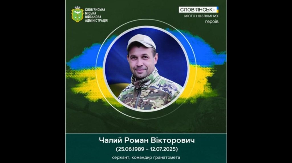 12 липня 2025 року під час ворожого обстрілу загинув Роман Чалий