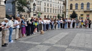 Сьогодні зранку львів’яни та переселенці з Донеччини провели акцію-нагадування присвячену загиблому Олексію Юкову